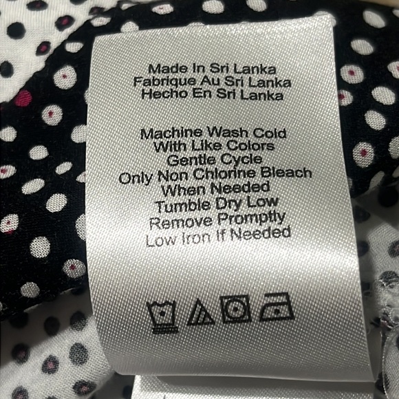 Donna Karan Black WHITE and Pink Polka Dot Sleepwear  COTTAGE CORE WOMENS SIZE L - Picture 8 of 10